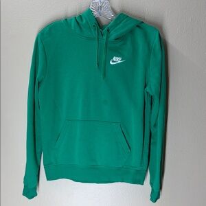 Nike Men’s Green Crewneck Hoodie with White Swoosh